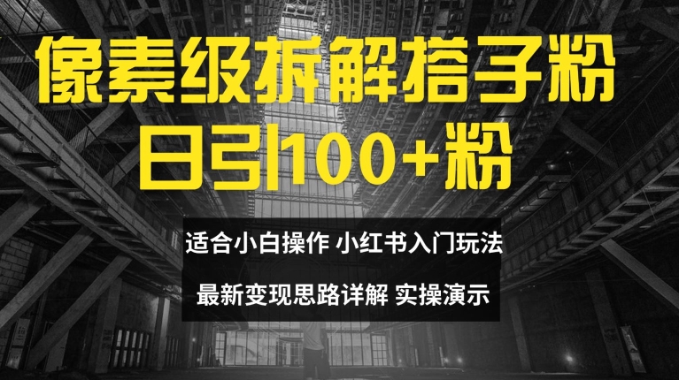 像素级拆解搭子粉，日引100+，小白看完可上手，最新变现思路详解【揭秘】-AI网创