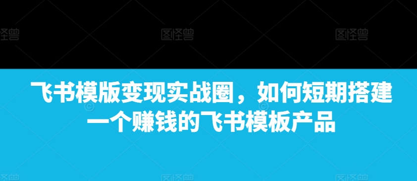 飞书模版变现实战圈，如何短期搭建一个赚钱的飞书模板产品-AI网创