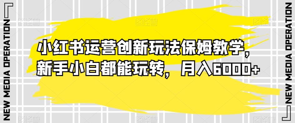 小红书运营创新玩法保姆教学，新手小白都能玩转，月入6000+【揭秘】-AI网创